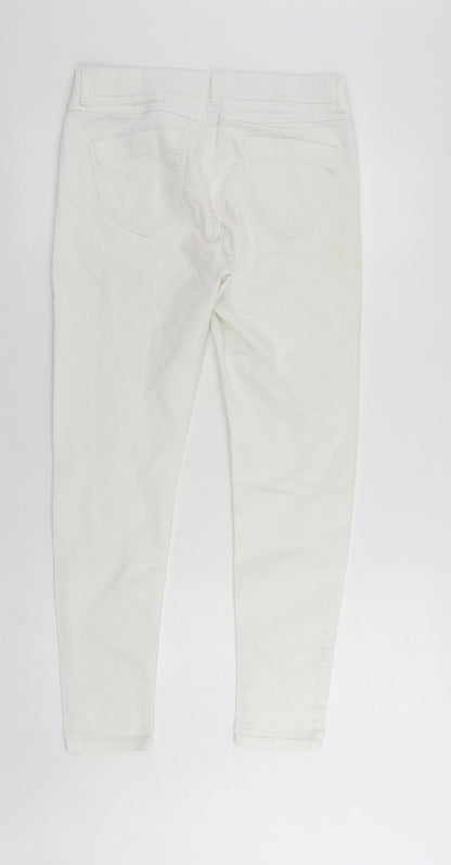 Dorothy Perkins Womens White Cotton Jegging Jeans Size 12 L27 in Regular - Elastic Waist