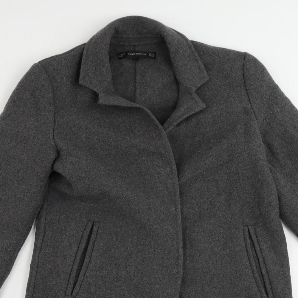Womens UK Size XS Zara Grey Overcoat