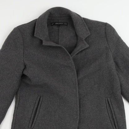 Womens UK Size XS Zara Grey Overcoat