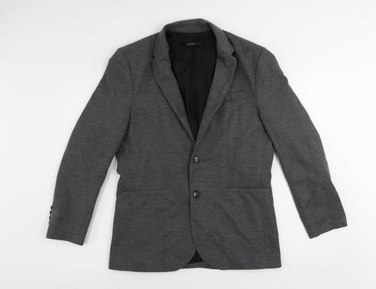 Zara Mens Grey Jacket Blazer Size L Button