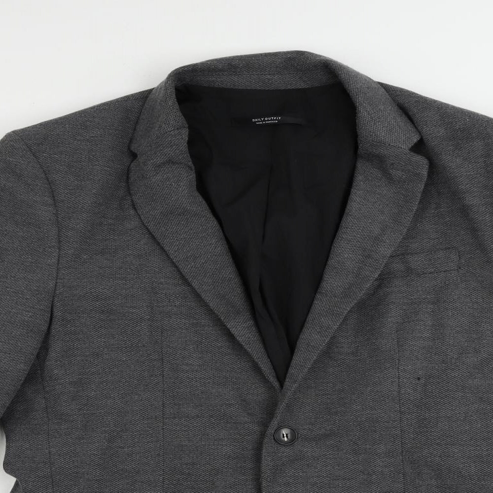 Zara Mens Grey Jacket Blazer Size L Button