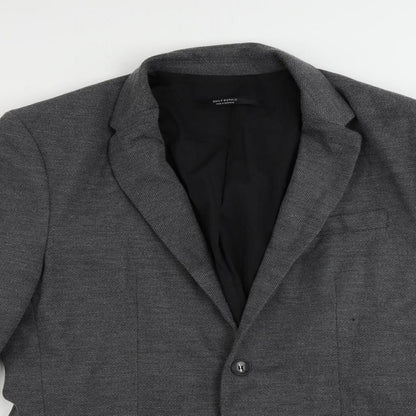 Zara Mens Grey Jacket Blazer Size L Button