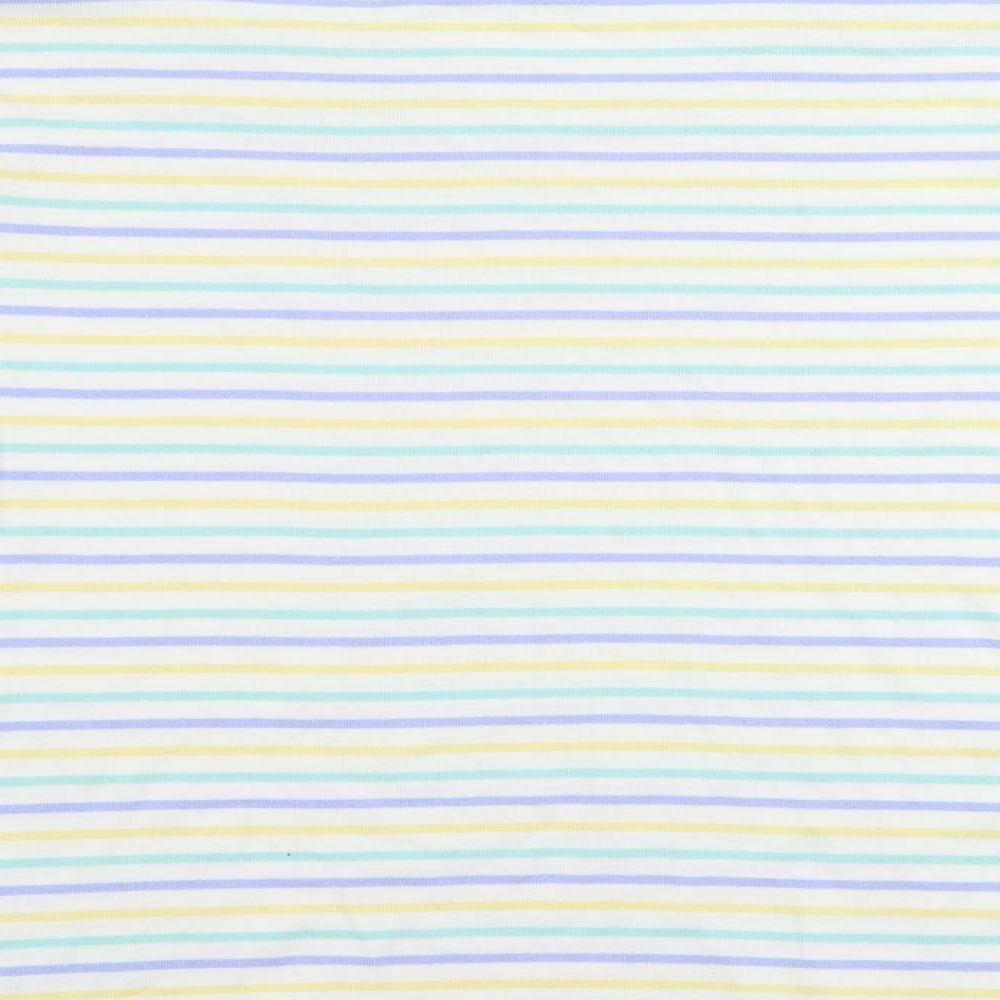 EWM Womens White Striped Cotton Basic T-Shirt Size M Round Neck - Size 14-16