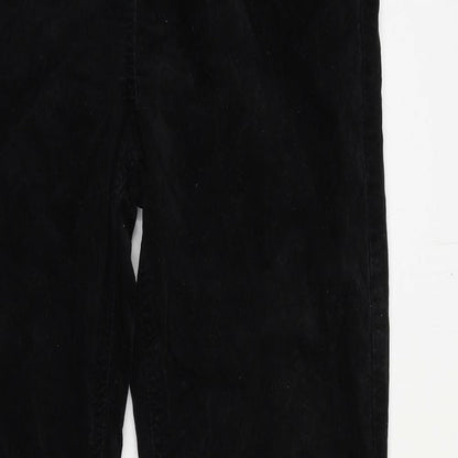 Soon Womens Black Cotton Trousers Size 10 L32 in Regular Zip - Embellished