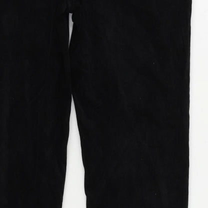 Soon Womens Black Cotton Trousers Size 10 L32 in Regular Zip - Embellished