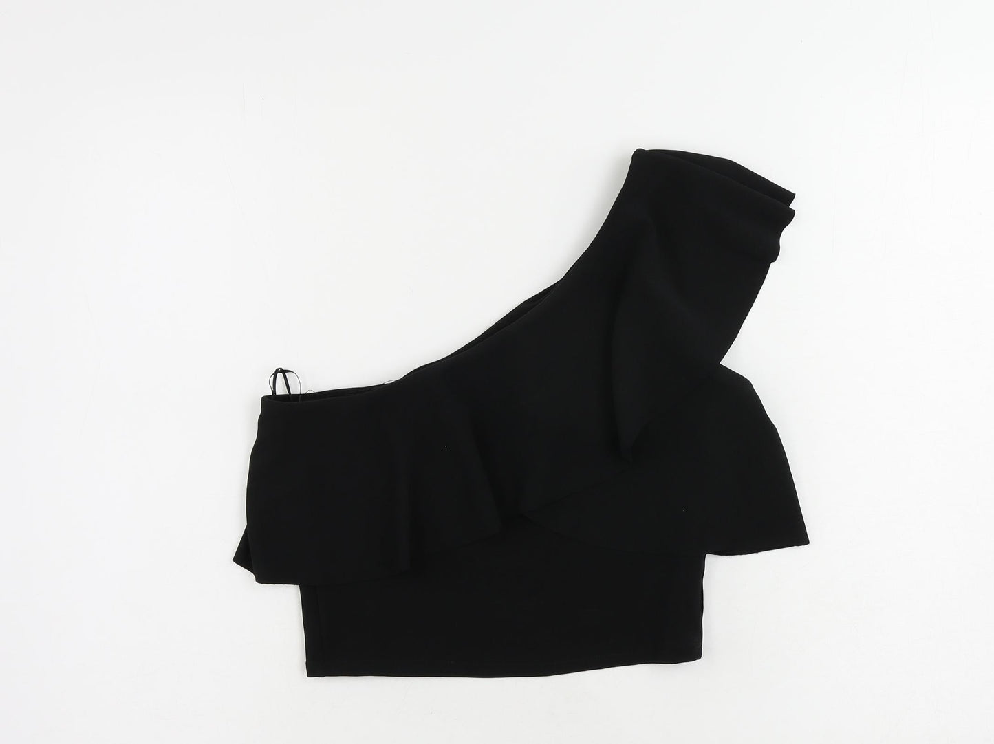 Womens UK Size M Stradivarius Black Cropped Blouse