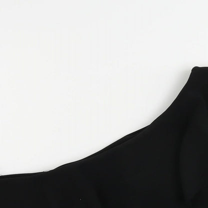 Womens UK Size M Stradivarius Black Cropped Blouse