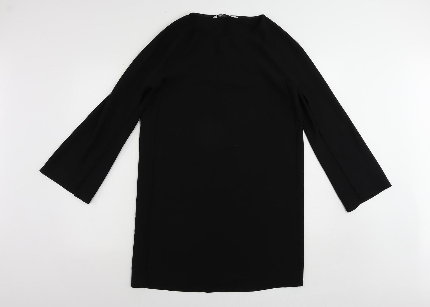 Zara Womens Black Polyester Sheath Size S Boat Neck Pullover
