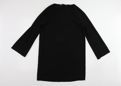 Zara Womens Black Polyester Sheath Size S Boat Neck Pullover