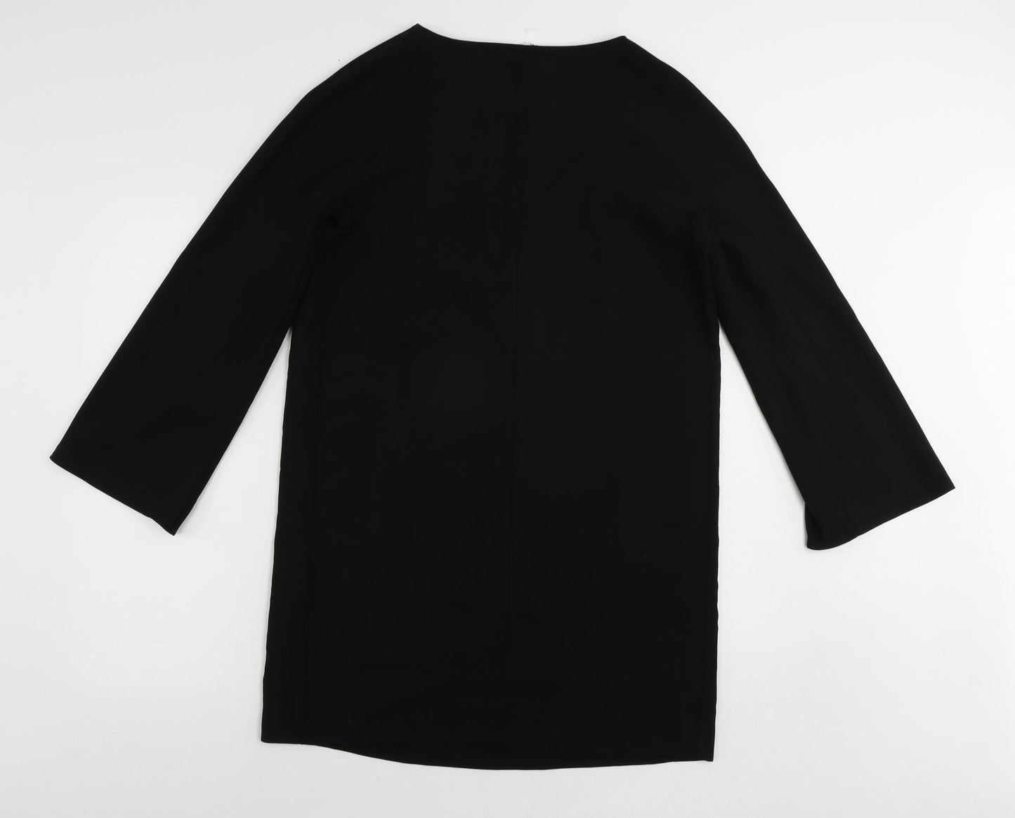 Zara Womens Black Polyester Sheath Size S Boat Neck Pullover