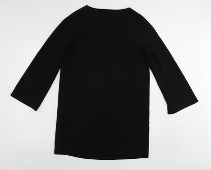 Zara Womens Black Polyester Sheath Size S Boat Neck Pullover