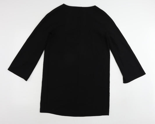 Zara Womens Black Polyester Sheath Size S Boat Neck Pullover