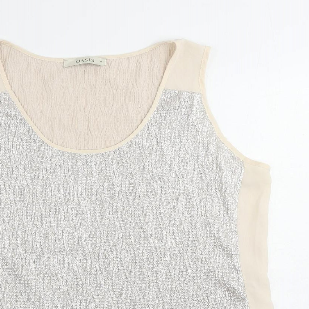 Womens UK Size M Oasis Beige Basic Tank