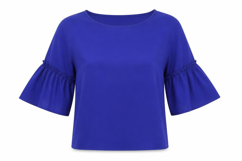 Womens UK Size M Stradivarius Blue Basic Blouse