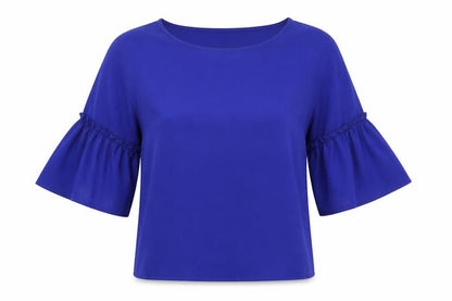 Womens UK Size M Stradivarius Blue Basic Blouse