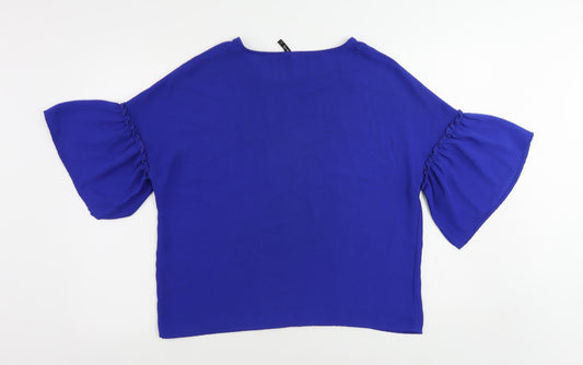Womens UK Size M Stradivarius Blue Basic Blouse