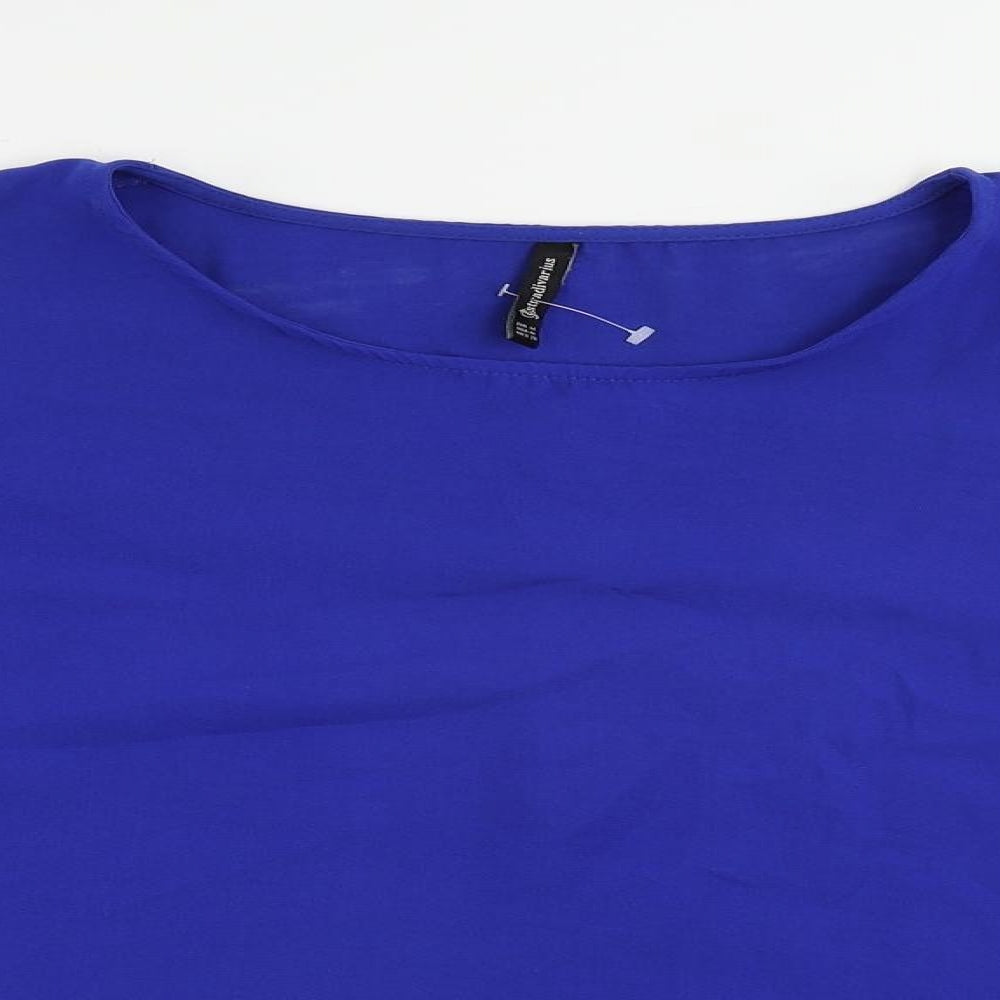 Womens UK Size M Stradivarius Blue Basic Blouse