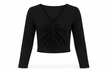 Womens UK Size S Divided by H&M Black Cropped Blouse