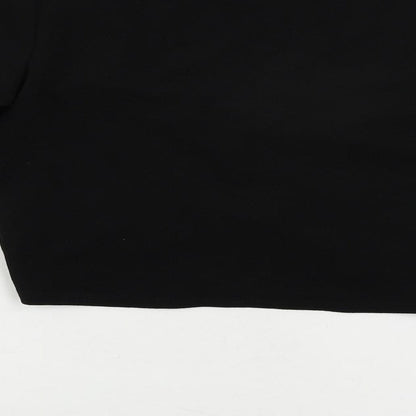 Divided by H&M Womens Black Polyester Cropped Blouse Size S V-Neck - Ruched