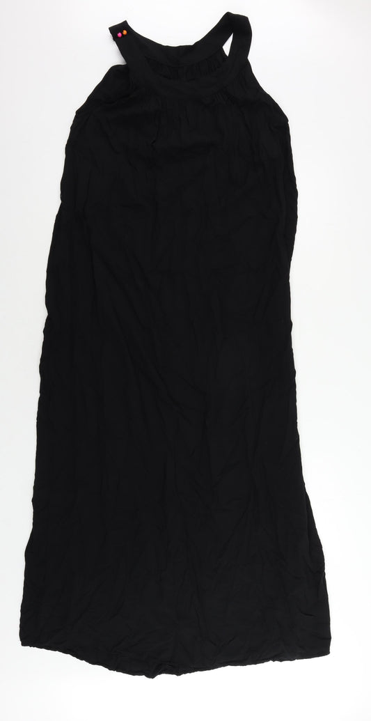 Avon Womens Black Viscose Maxi Size 8 Round Neck Pullover