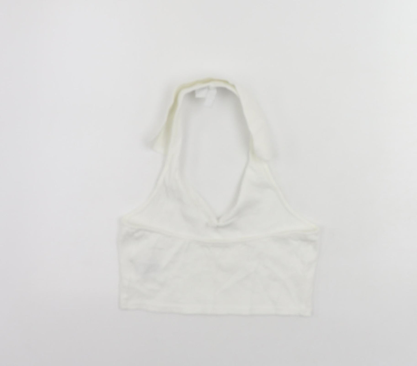Womens UK Size M Divided by H&M White Cropped Tank