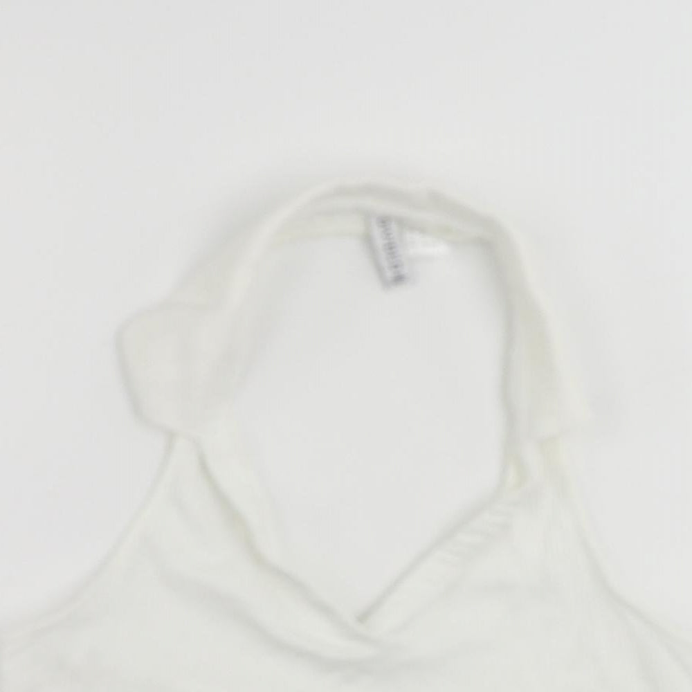 Womens UK Size M Divided by H&M White Cropped Tank