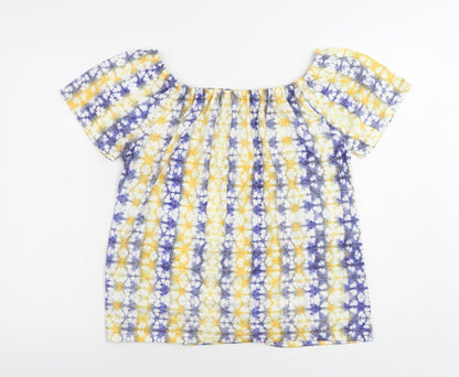 Womens UK Size 10 M&Co Blue Basic T-Shirt