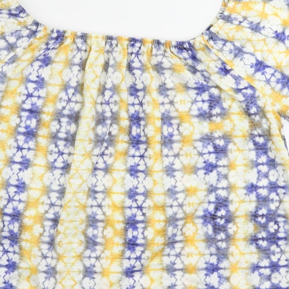 Womens UK Size 10 M&Co Blue Basic T-Shirt