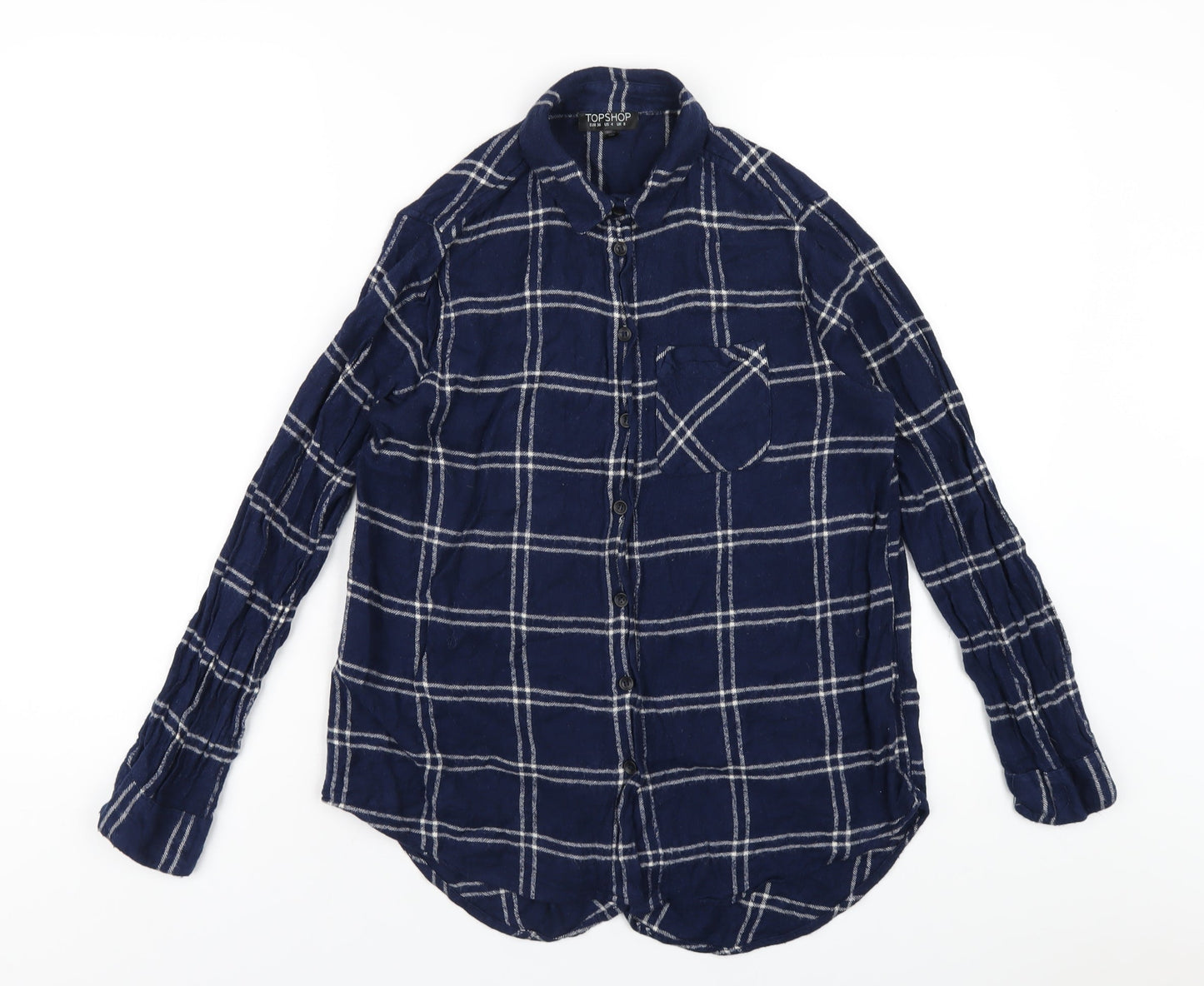 Womens UK Size 8 Topshop Blue Basic Blouse