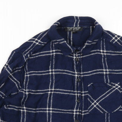 Womens UK Size 8 Topshop Blue Basic Blouse