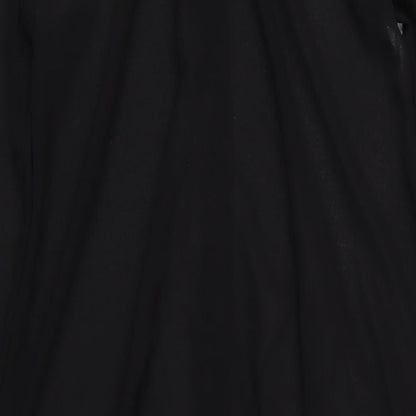 H&M Womens Black Polyester Shirt Dress Size 6 Collared Button