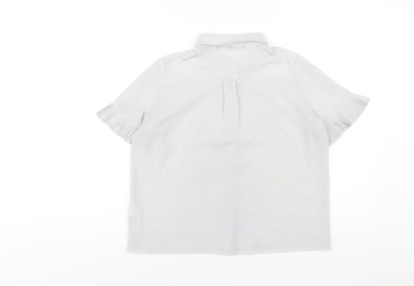 French Connection Womens Grey Polyester Basic Button-Up Size S Collared