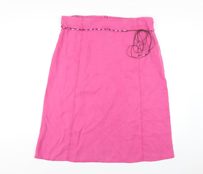 Principles Womens Pink Lyocell A-Line Skirt Size 18 Zip