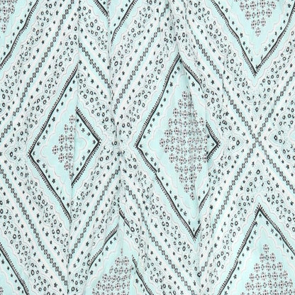 ASOS Womens Green Geometric Viscose A-Line Skirt Size 18