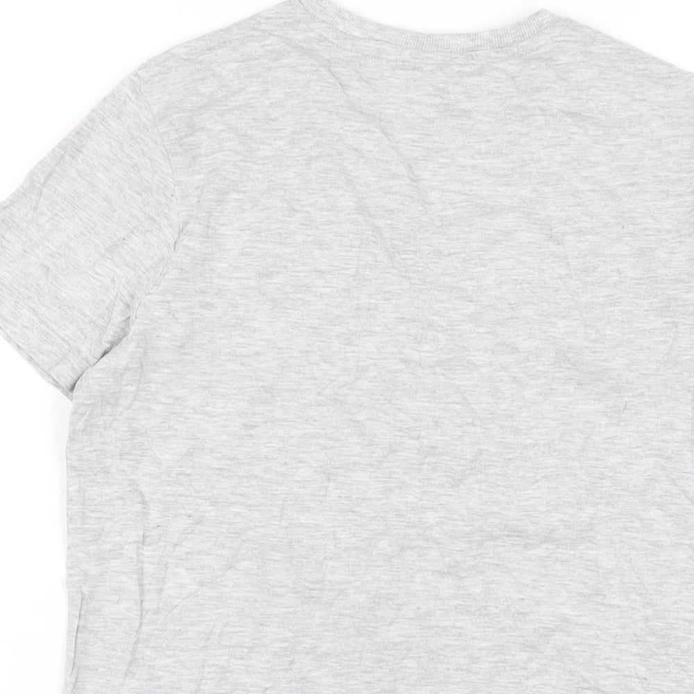 Marks and Spencer Boys Grey Cotton Basic T-Shirt Size 10-11 Years Round Neck Pullover