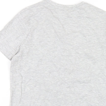Marks and Spencer Boys Grey Cotton Basic T-Shirt Size 10-11 Years Round Neck Pullover