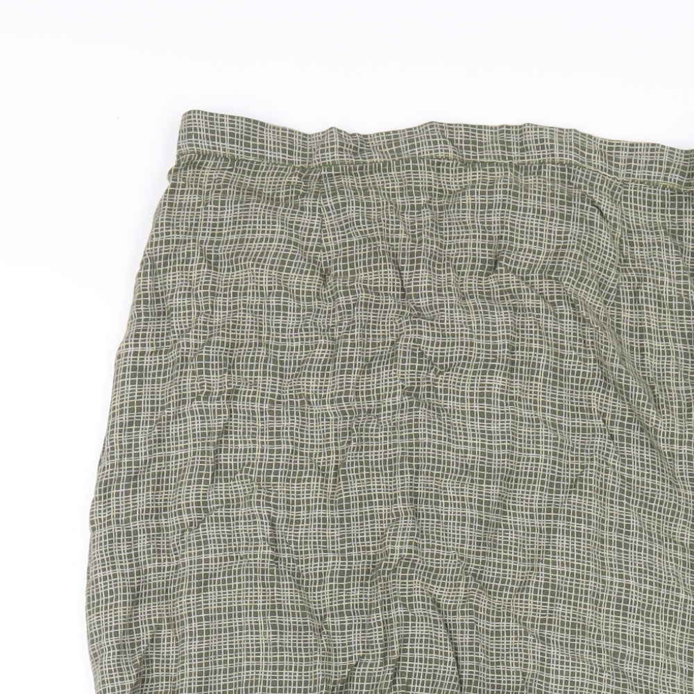 Linden Hill Womens Grey Geometric Viscose A-Line Skirt Size S Zip