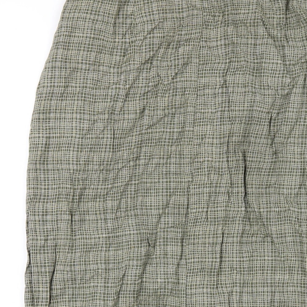 Linden Hill Womens Grey Geometric Viscose A-Line Skirt Size S Zip