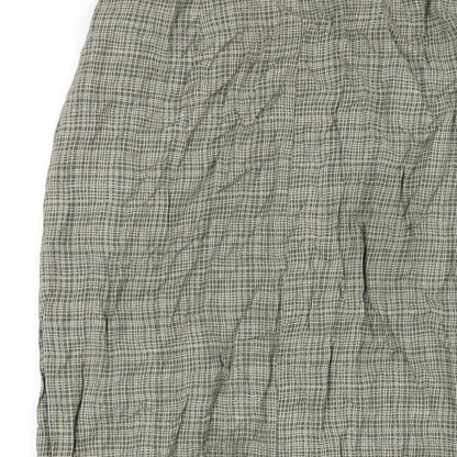 Linden Hill Womens Grey Geometric Viscose A-Line Skirt Size S Zip