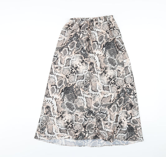 New Look Womens Multicoloured Animal Print Polyester A-Line Skirt Size 8 - Snake Print