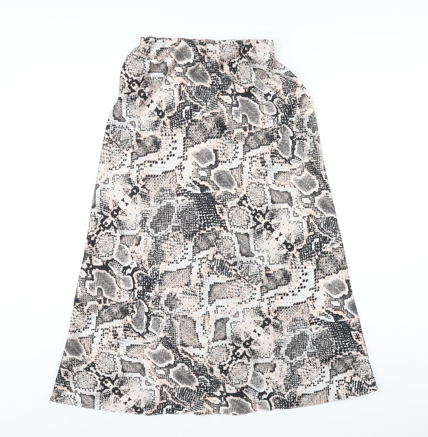 New Look Womens Multicoloured Animal Print Polyester A-Line Skirt Size 8 - Snake Print