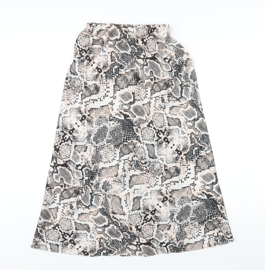 New Look Womens Multicoloured Animal Print Polyester A-Line Skirt Size 8 - Snake Print