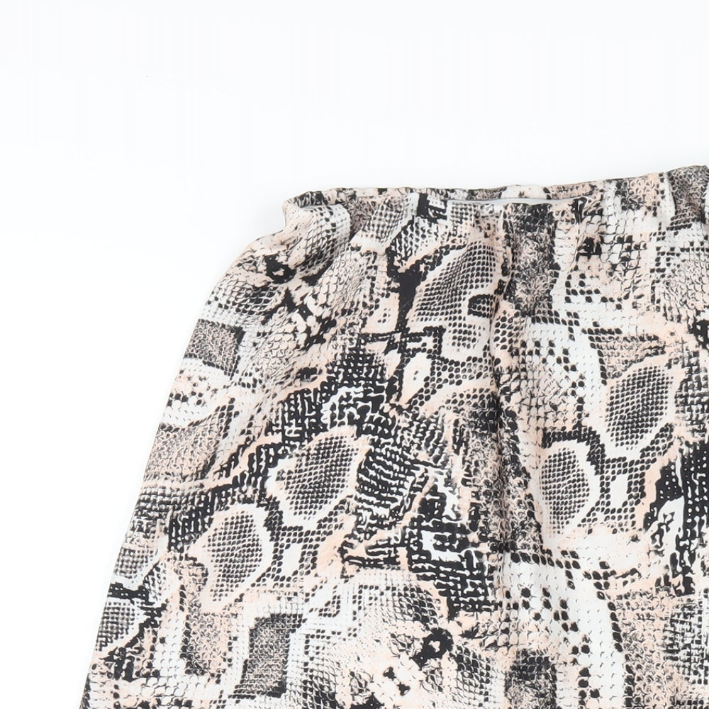 New Look Womens Multicoloured Animal Print Polyester A-Line Skirt Size 8 - Snake Print