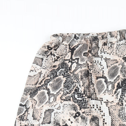 New Look Womens Multicoloured Animal Print Polyester A-Line Skirt Size 8 - Snake Print