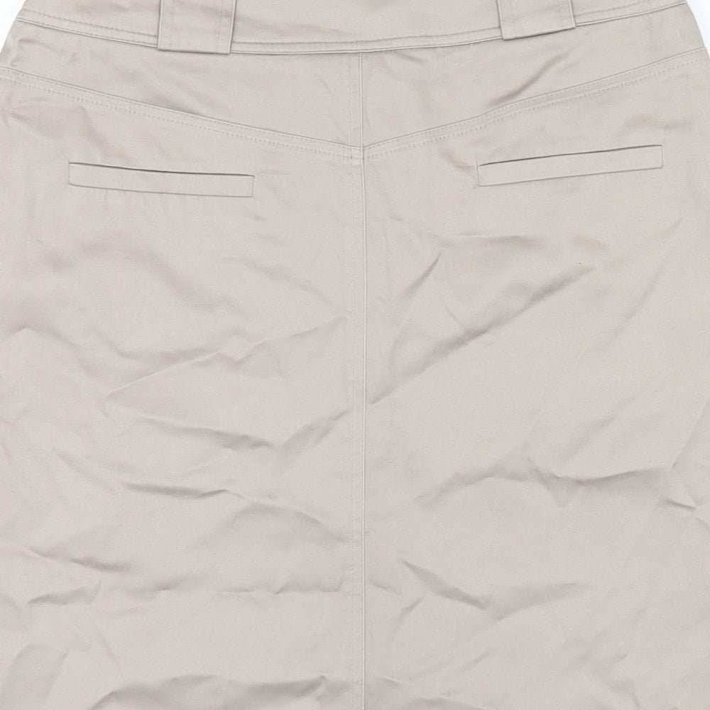 DASH Womens Beige Cotton Straight & Pencil Skirt Size 10 Zip