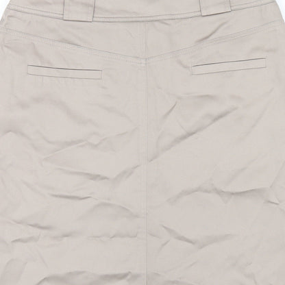 DASH Womens Beige Cotton Straight & Pencil Skirt Size 10 Zip