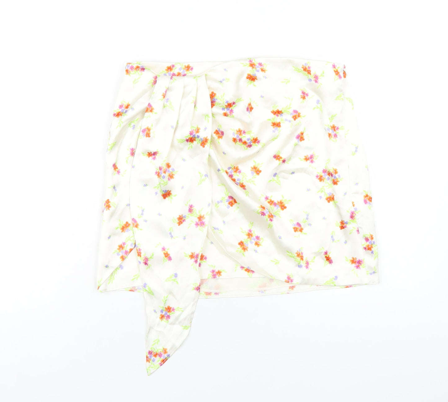 Womens UK Size M Zara A-Line Satin Skirt