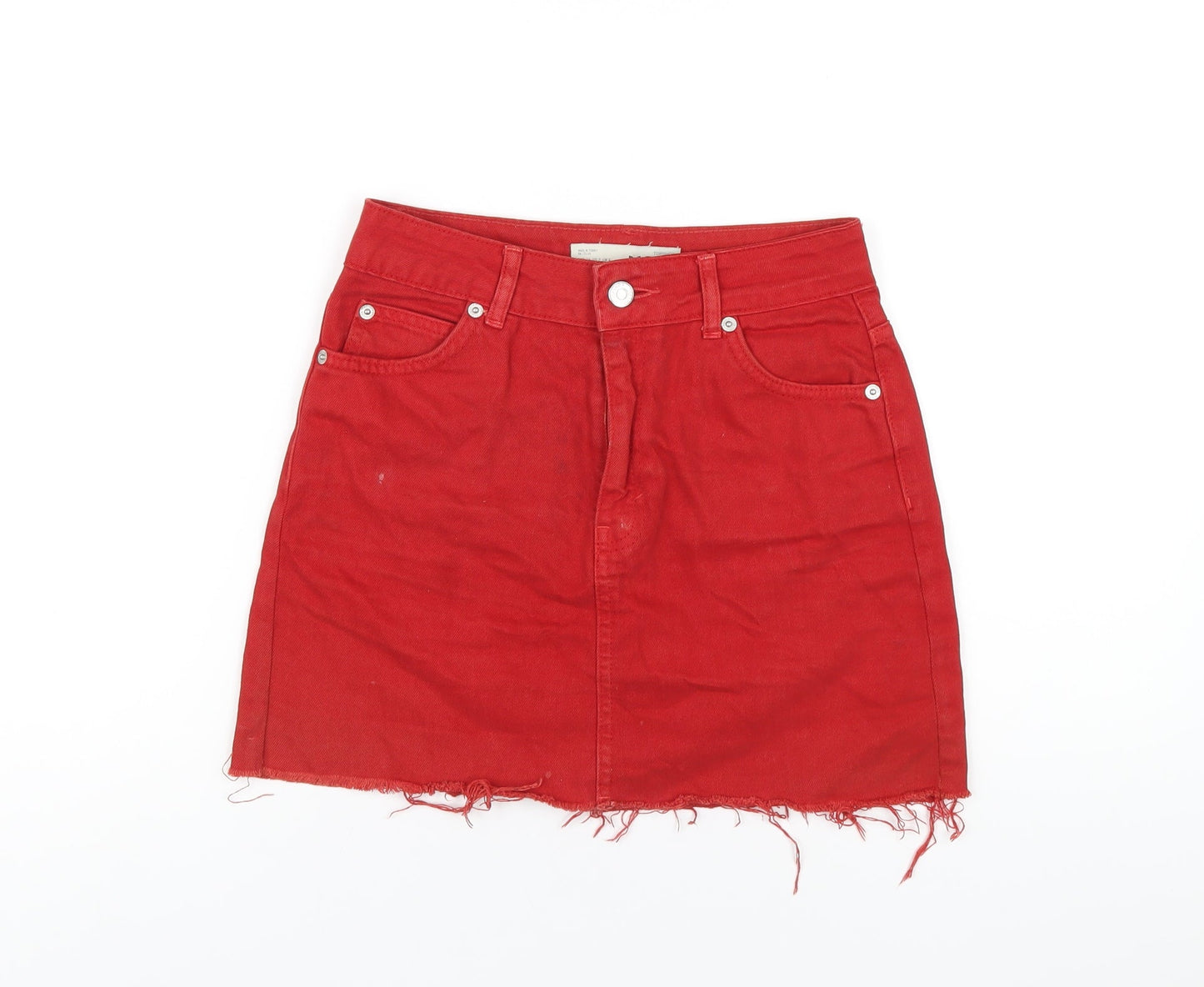 Womens UK Size 6 Topshop A-Line Denim Skirt