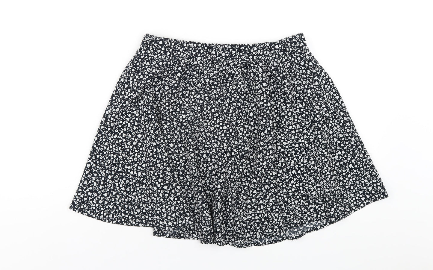 Monki Womens Blue Floral Polyester A-Line Skirt Size S