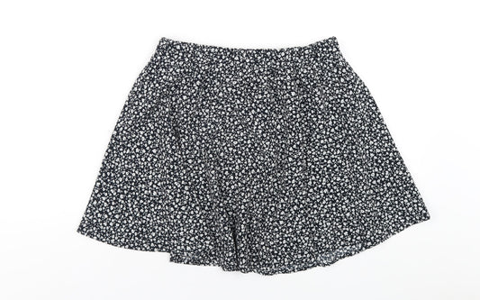 Monki Womens Blue Floral Polyester A-Line Skirt Size S